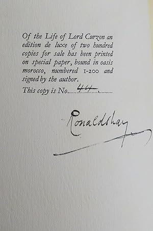 The Life of Lord Curzon: Being the Authorized Biography of George Nathaniel Marquess Curzon 3 Volumes by RONALDSHAY Earl of