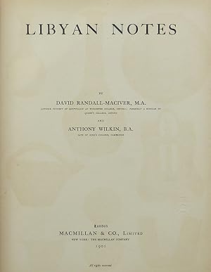Libyan Notes by David Randall-Maciver and Anthony Wilkin