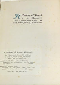 A Century of French Romance; Renee Mauperin Jules and Edmond Goncourt, Introduced by James FitzmauriceKelly, Edited by Edmund Gosse