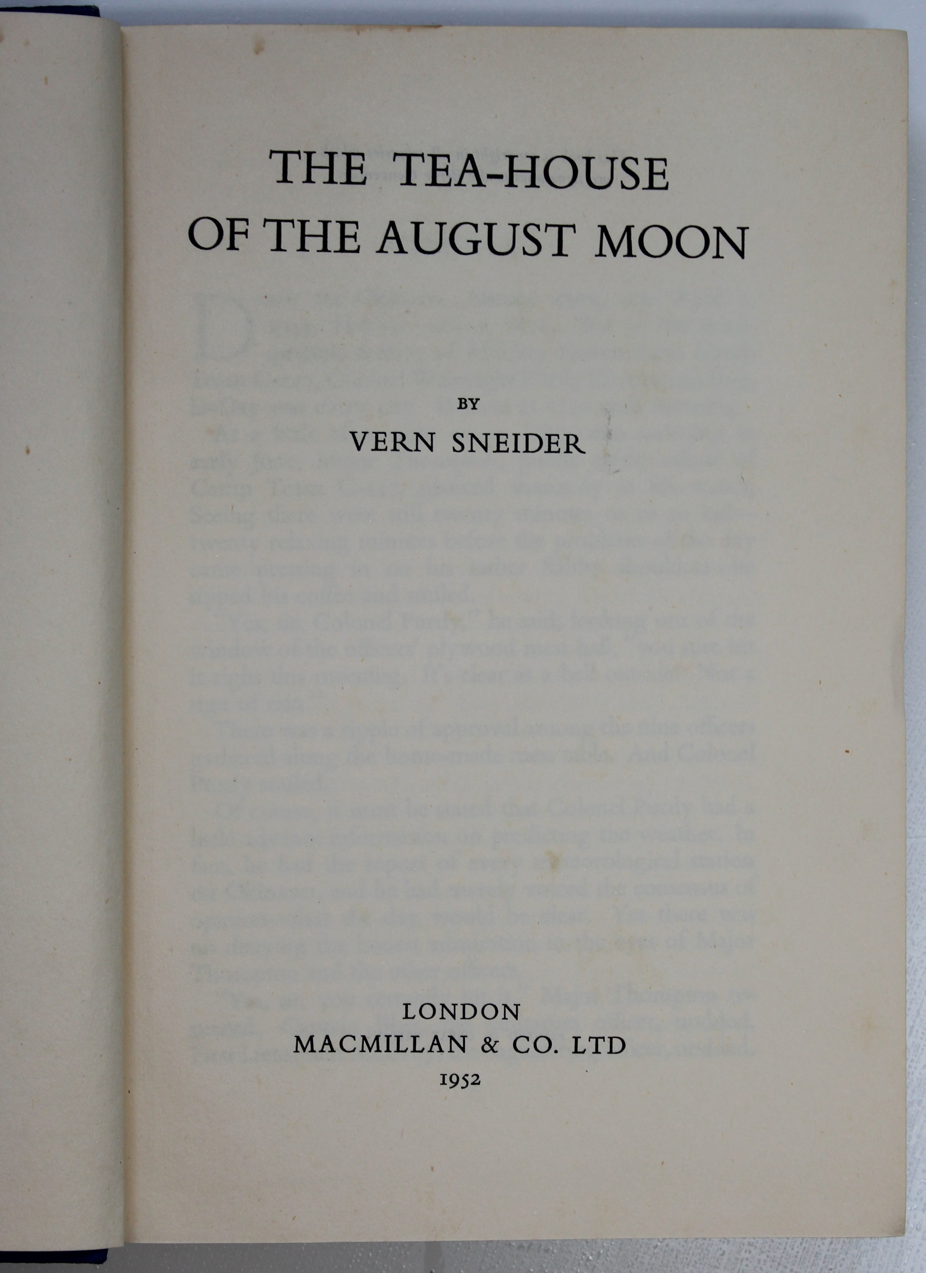 The Tea-House of the August Moon by Vern Sneider